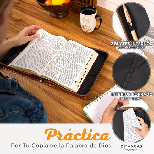 Forro para Biblia Yo se Los Planes Jeremiah 29:11, Grande, Christian Art Gifts, Dos Tonos Marrón