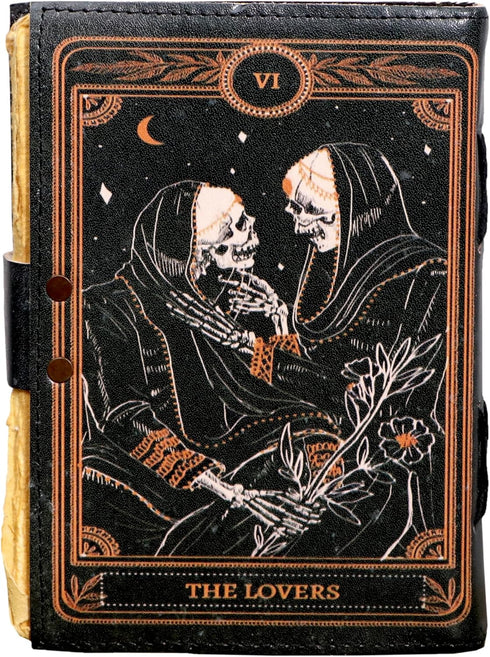Leather Journal: Deckle Edge Paper, Witchcraft Wiccan Grimoire, Vintage Handmade Diary, Antique Charm, Best Gift