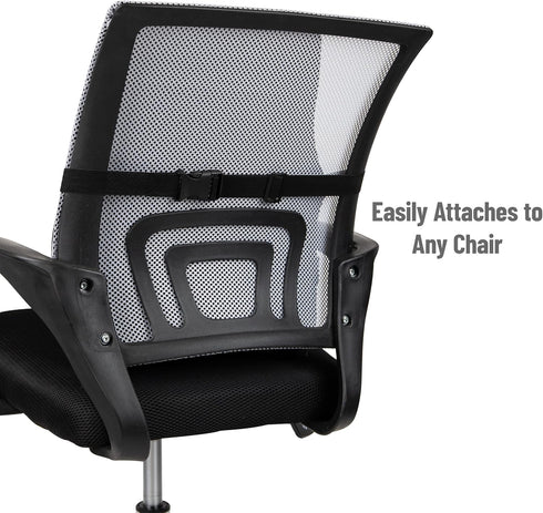 Chiropractor-Recommended, Mind Reader Air-Cloud Lumbar Cushion, Ergonomic Memory Foam Back Support Pillow for Office