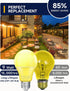 Yellow LED Bug Light Bulbs, A19 Outdoor Yellow Bug Light, 9W Equivalent 60W, E26 Base, Non-Dimmable, 4 Pack