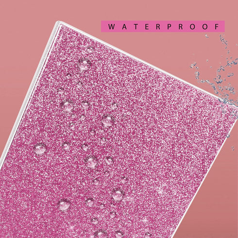 Glitter 3 Ring Binder Organizer, 1 Inch Binder Holds 300 Pages, Waterproof Durable View Binder, Pink, 10.5'' x 11.5''