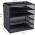 EASEPRES 5 Slot Mesh Desk Organizer Tray, File Paper Letter Folder Holder for Office Home School Classroom, Black, 2