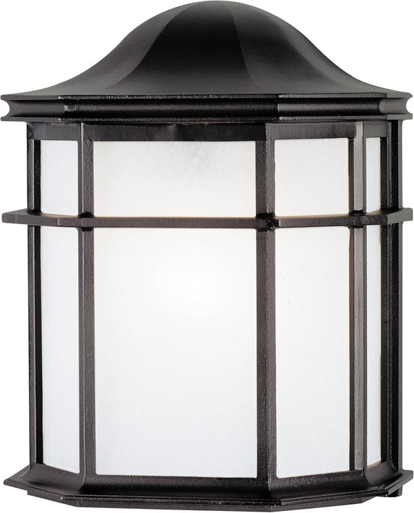 6689800 One-Light Exterior Wall Lantern, Textured Black Finish on Cast Aluminum with