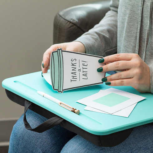 LAPGEAR Compact Lap Desk - Fits up to 15 Inch Laptops, Aqua Sky - Style No. 43109