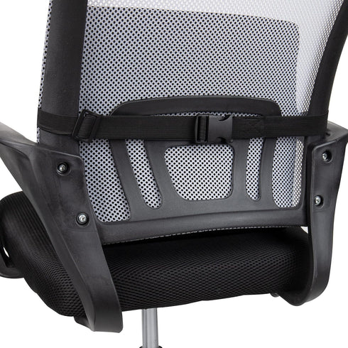 Mind Reader Lumbar Support Cushion with Air-Cloud Memory Foam, Ergonomic Lower Back Pillow for Office Chair and Car