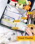 SUNEE Multisize Plastic Zipper Pouches, Water-Resistant Zip Bag for School Office Supplies, Puzzles & Games Storage