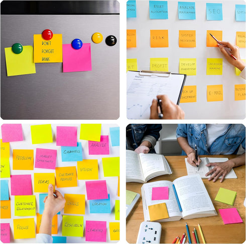 Sticky Notes Bulk, Woswel Sticky Notes, 3 x 3 in, 60 Pads, 85 Sheets/Pad, 6 Bright Colors, Self-Stick Notes for Home