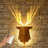 Deer Night Light with Remote Control, Rechargeable Antler Lamp, Dimmable Deer Wall