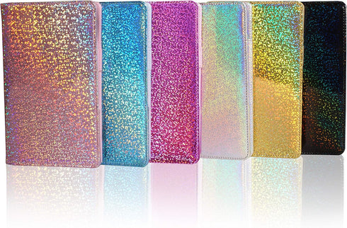 Holographic Glitter Silver Server Book for Waitress, Cute Bling Organizer Fit for Waitress Apron