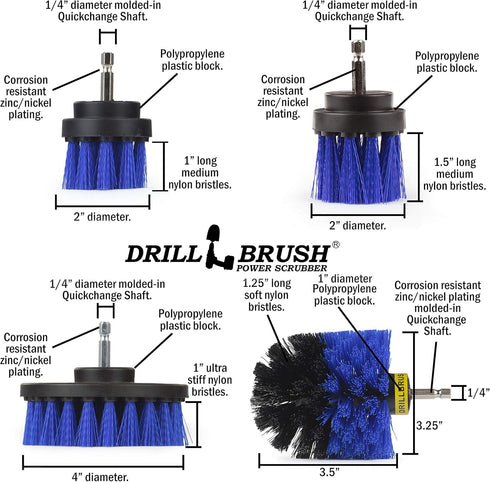 Set Set Marine Cleaning Supplies - Brush Kit for a Clean Boat - Boat Accessories - Tank Cleaner Tool - Hull and Deck