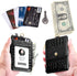 ELV Black Badge Holder with Zipper, PU Leather ID Wallet, 5 Card Slots, RFID Pocket & 20" Neck Lanyard Strap for ID