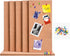 SUNGIFT Cork Bulletin Board 1/2" Thick 6 Pack Frameless Cork Tiles 17 x 8 Inch with 50 PCS Pushpins