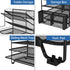 Simple Trending 7 Tier Desk File Organizer, Letter Tray Paper Organizer with Pen Holder and Metal Hanging Basket (Black)