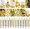 Pasimy 48 Pcs Sunflower Notebooks and Pen Set, Mini Notepad and Ballpoint Pen Vintage Sunflower Gift Favor for Office