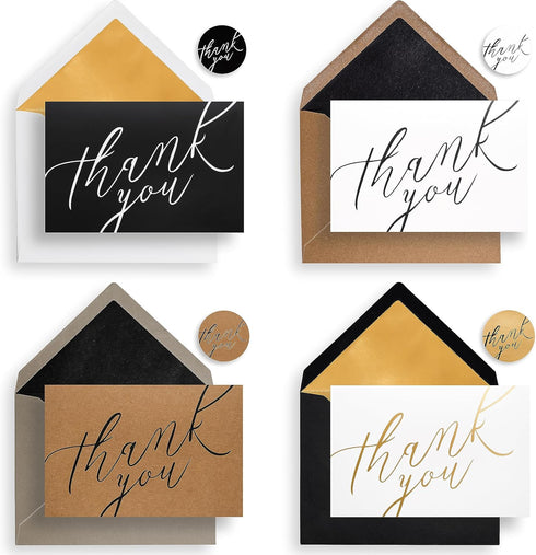 Bornpaper Thank You Cards with Envelopes & Stickers 80 Blank 4x6 Note Cards