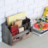 MyGift Desktop Organizer - Torched Wood with 6 Compartments and 2 Pullout Drawers for Office Supplies