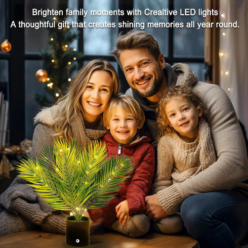Artificial Lighted Palm Tree Lamp Night Light for Womens Christmas Birthday Gifts, Twinkling Tree Light, Perfect Ideal