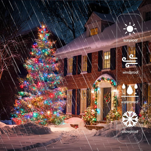 Wexo Palindrog 100 300 8 Christmas String Lights, FT LED String Lights Green Wire with Timer Modes, Connectable