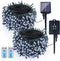 woohaha 2 Pack Solar String Lights,Total 144ft 400 LED Solar White Christmas