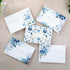 50 PACK 4x6 PONATIA Gold Foil Thank You Cards With Dusty Blue Envelopes, Floral Printing Greeting Cards With Adhesive