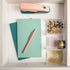 Martha Stewart Brody Desktop Storage Organizer, Stack and Slide Plastic Tray, Clear Organizer for Office, Kitchen,