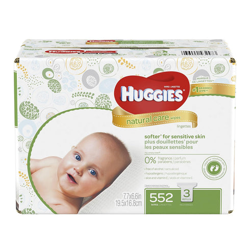 Kimberly-Clark 31816 Huggies Natural Care Baby Wipe, Refill, Tub (Pack of 552)