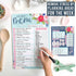 Hadley Designs Weekly Meal Planner Dry Erase Board, Floral Magnetic Menu Board for Kitchen Refrigerator