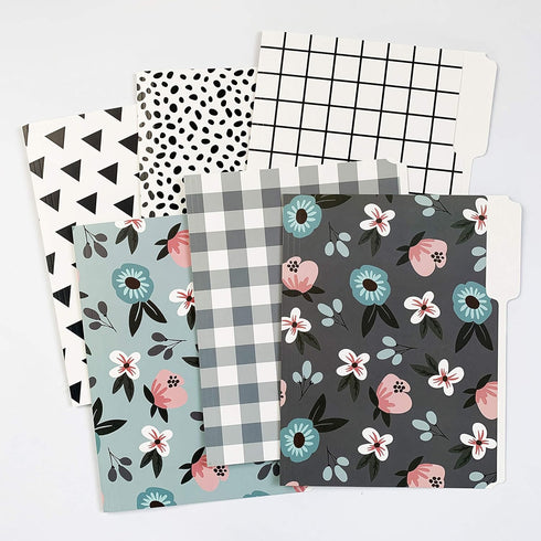 Set of 24 Decorative File Folders, Cute 3 Tab Letter Size Boho Manila Folders, 8.5 x 11 Home Office Supplies