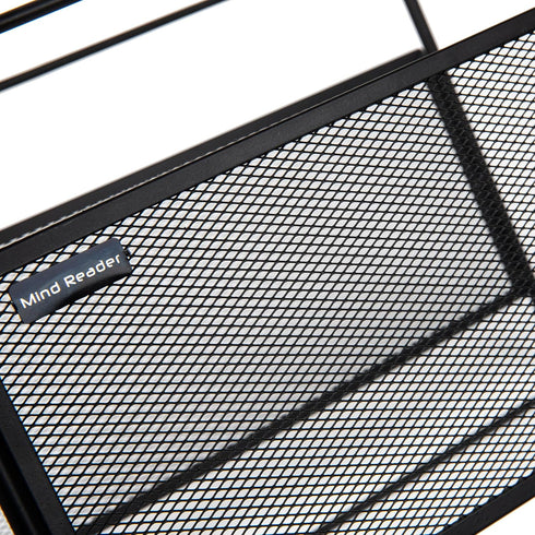 Mind Reader Hanging File Folder Organizer, Metal Mesh Desktop Storage for Office, 13" L x 9.75" W x 10.25" H, Black