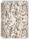 Boho Abstract Minimalist Woman Face Line Flower Spiral Notebook, Laminated Hard Cover, College Ruled 5.5×8.3 Inches