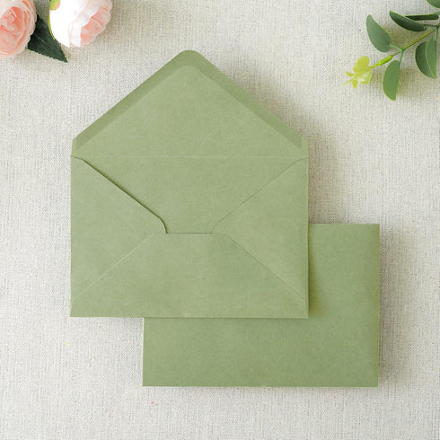 PONATIA 50 Pack Sage Green A4 Envelopes, 4 1/4 x 6 1/8 Inches for Christmas Gift Cards, Wedding Details, Thank You Cards