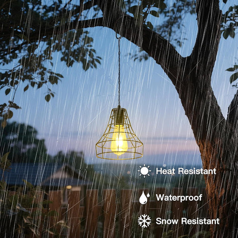 Solar Pendant Lights, Solar Powered Shed Light with Pull Cord and Remote for Outdoor Indoor, Solar Chandelier, Gazebo