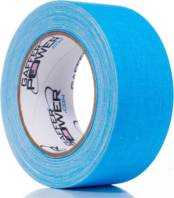Gaffer Power Gaffers Tape 2 Inch, Fluorescent Blue, USA Made Quality, Leaves No Residue