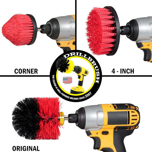 Drill Brush Power Scrubber by Useful Products - Wood Cleaner, Concrete Cleaner, Stiff Bristle Brush for Cleaning