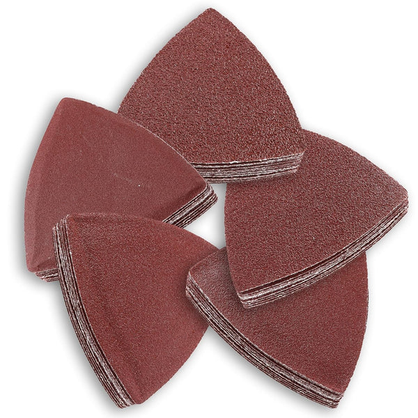 55Pcs Oscillating Tool Sanding Pad Triangle Sanding Pads Set 60/80/100/120/240 Grit for Finishing Wood Sanding Plaster