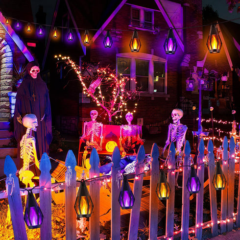 42ft 15 42ft) Flacchi Solar Flame String Lights - LED Lights Outdoor Solar String Lights for Garden Patio Halloween
