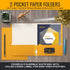 Better Office Products Two Pocket Portfolio Folders, 50-Pack, Dark Yellow, Letter Size Paper Folders