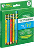 Ticonderoga My First Short Triangular Wood-Cased Pencils, 2 HB Soft with Erasers, Primary Colors, 12 Count