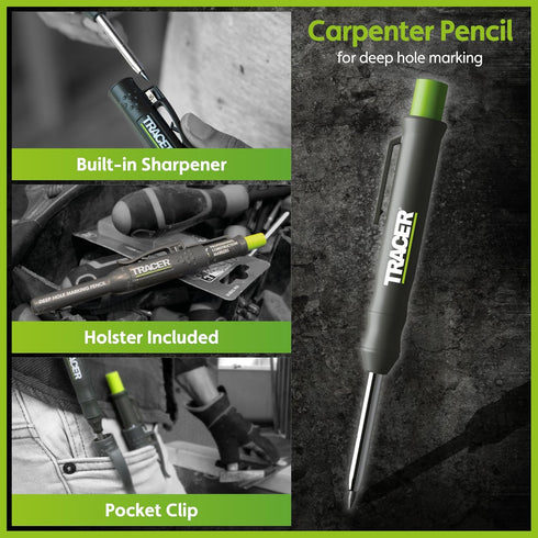 6 Tracer Complete Deep Hole Marking Kit - Includes Double-Tipped Long Head Deep Hole Permanent Marker and Deep Hole