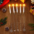 12 DECYOOL PCS Christmas Tree Candle, Flameless Taper Window Candle with Acrylic Pendant Spring Hook Christmas Hanging
