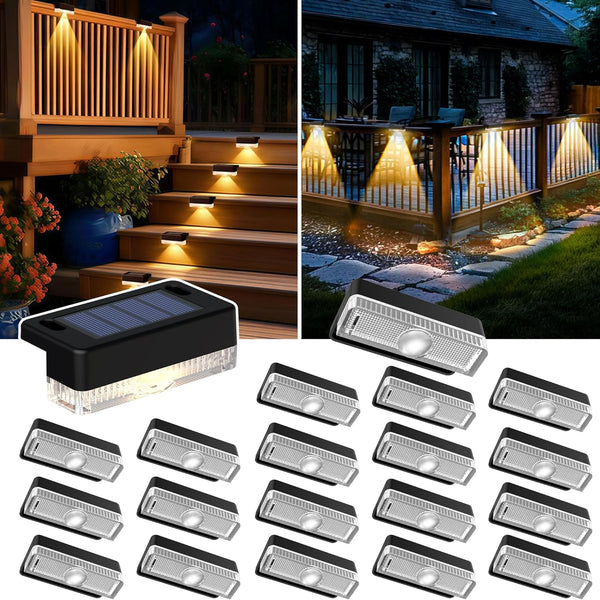 AUDERWIN Solar Deck Lights Outdoor 20 Packs, Solar Powered LED Step Lights