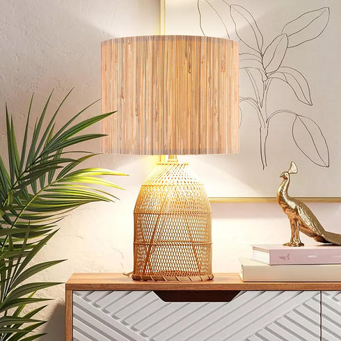 13" Replacement-13" 13" 10" GOSO Straw Boho Lamp Shade for Table Lamps Floor Lamp,Medium Yellow Lampshades Top x Bottom