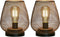 JHY DESIGN Set of 2 Metal Cage LED Lantern Battery Powered Cordless