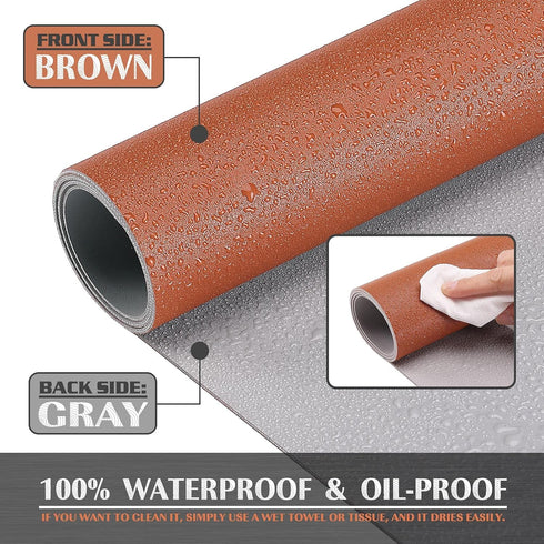 K KNODEL Large Leather Desk Mat, Office Desk Pad, Computer Desk Protector, Desktop Blotter Pad, Brown