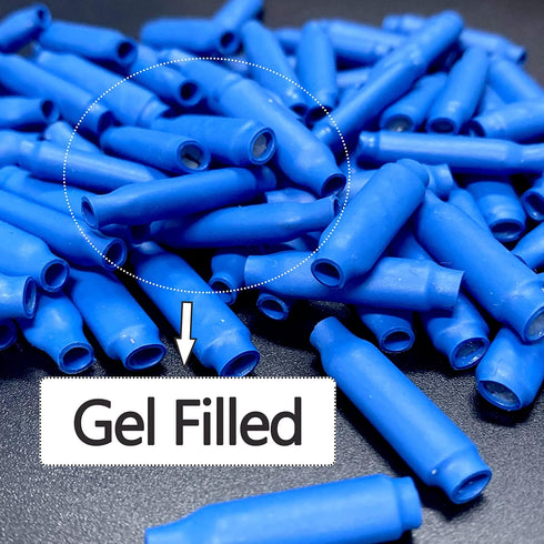 100PC Blue B Connectors, Silicone Filled Wet B Wire Gel Telephone Alarm Wire Crimp Splices