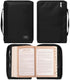 Christian Art Gifts Large Bible Cover for Men or Women, Secure Zipper, Black Canvas, Jesus Fish