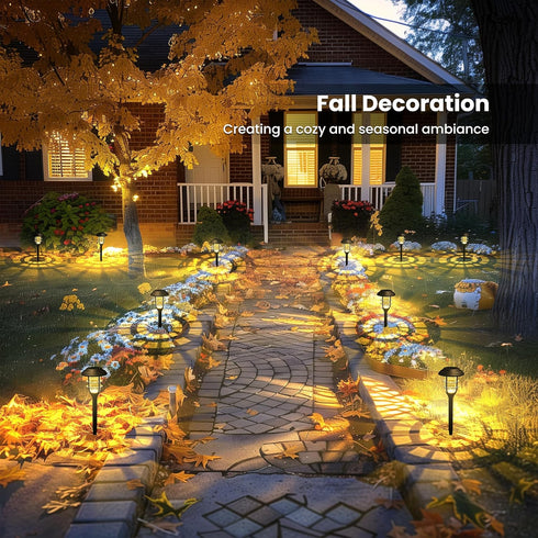 8 Pack(Warm SOLPEX Solar Lights for Outside, Solar Outdoor Pathway Garden Lights Waterproof, Solar Powered Landscape