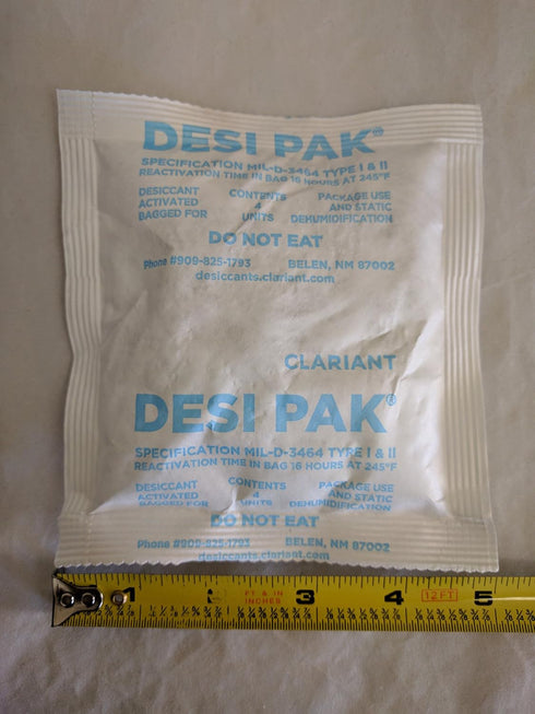 Desi-Pak Bentonite Clay Desiccant with Humidity Indicator, 4 Packs (5oz or 140g Each)