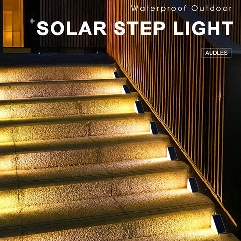 IP67 6 Pack LED Solar Step Lights Waterproof Outdoor Stair Lights, Solar Deck Lights Outdoor Decor Solar Decoration