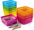 PREXTEX Classroom Storage Baskets - Crayon and Pencil Container for Classroom Organization & Desk Storage